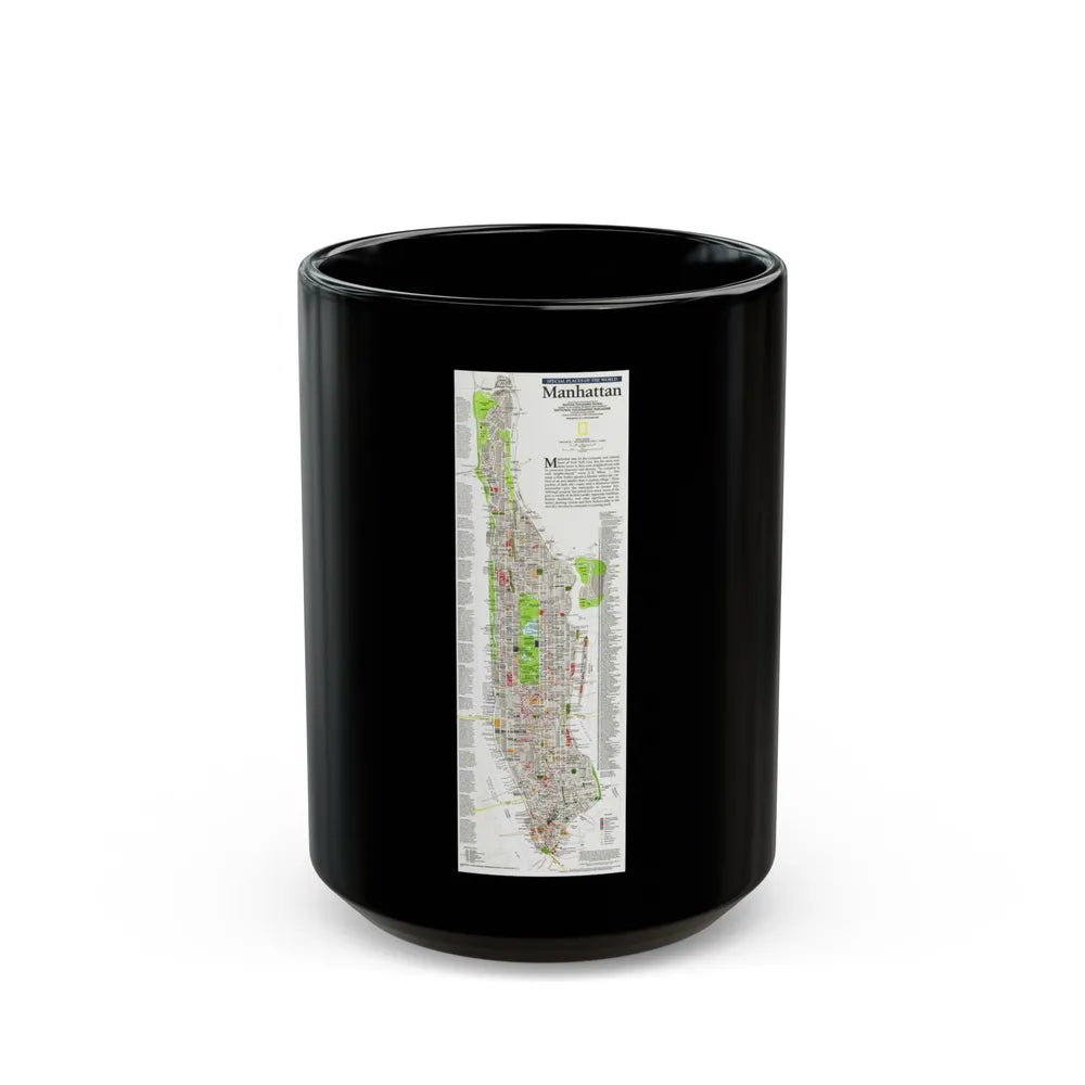 USA - Manhattan (1990) (Map) Black Coffee Mug-15oz-Go Mug Yourself