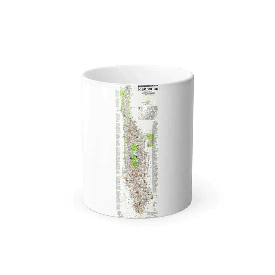 USA - Manhattan (1990) (Map) Color Changing Mug 11oz Default Title 11oz - Go Mug Yourself