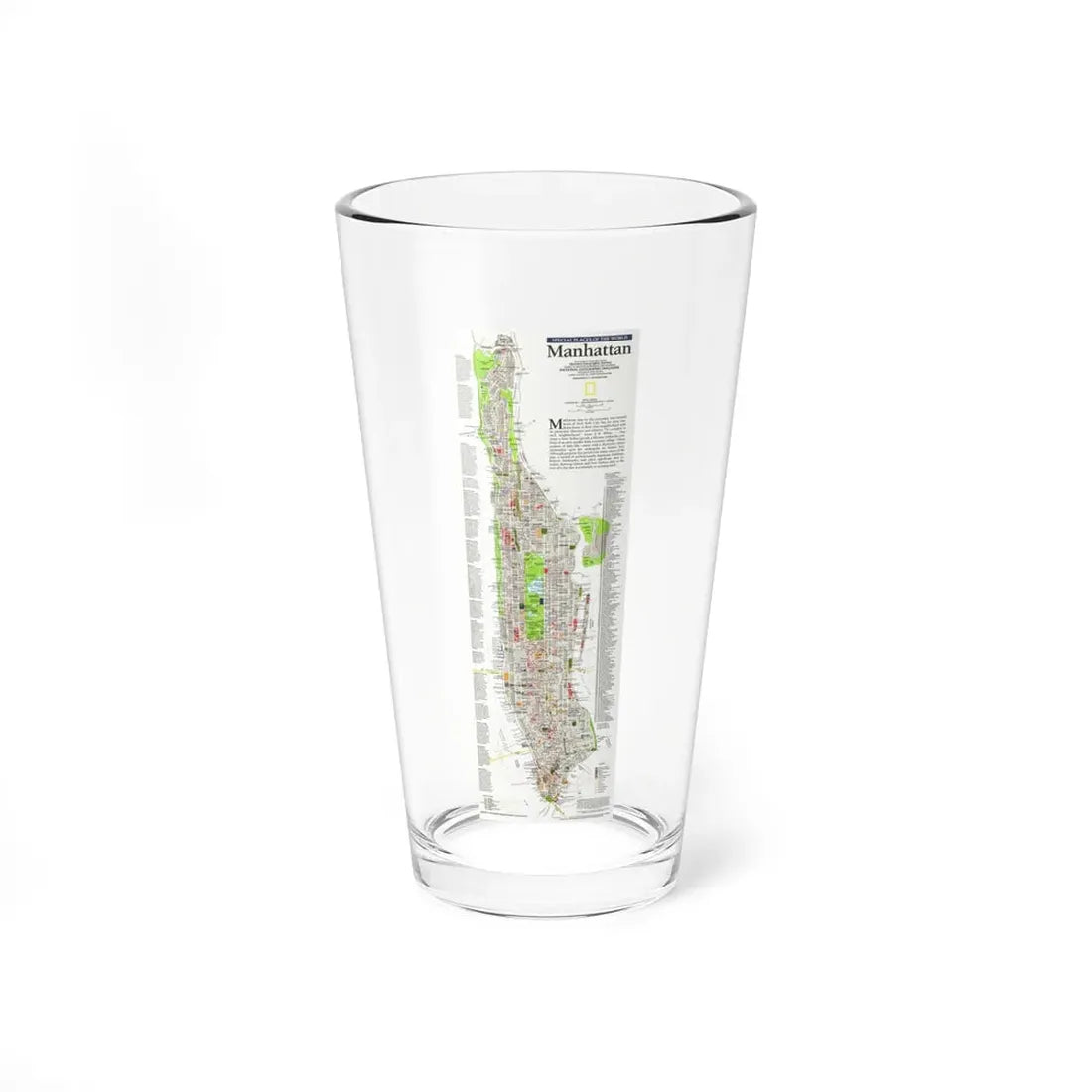 USA - Manhattan (1990) (Map) Pint Glass 16oz 16oz - Go Mug Yourself