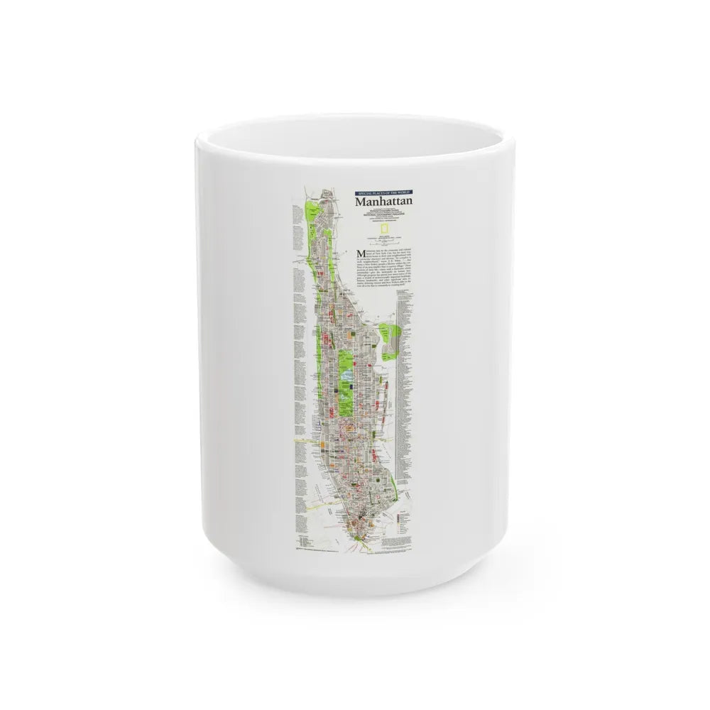 USA - Manhattan (1990) (Map) White Coffee Mug-15oz-Go Mug Yourself