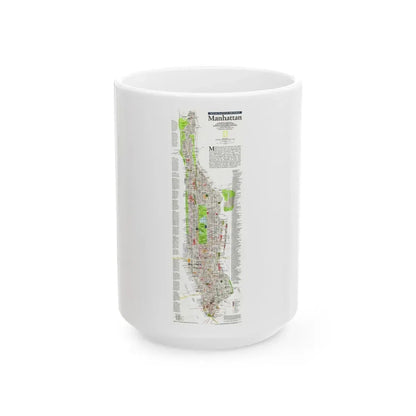 USA - Manhattan (1990) (Map) White Coffee Mug 15oz - Go Mug Yourself
