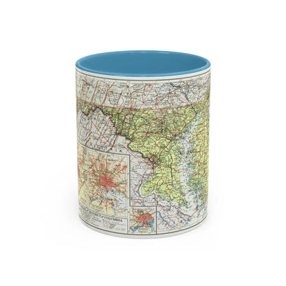 USA - Maryland, Delaware (1927) (Map) Accent Coffee Mug 11oz Light Blue - Go Mug Yourself