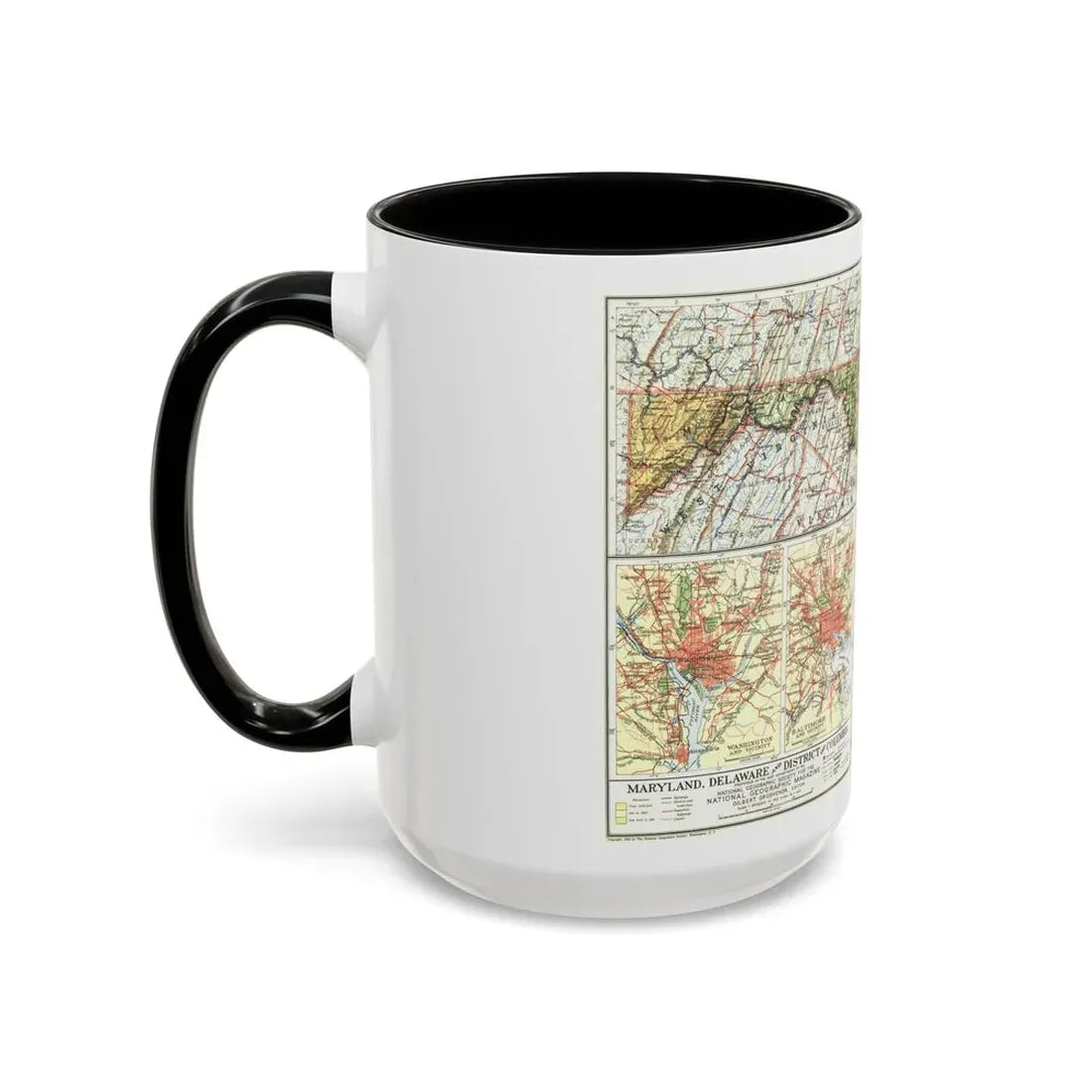 USA - Maryland, Delaware (1927) (Map) Accent Coffee Mug - Go Mug Yourself
