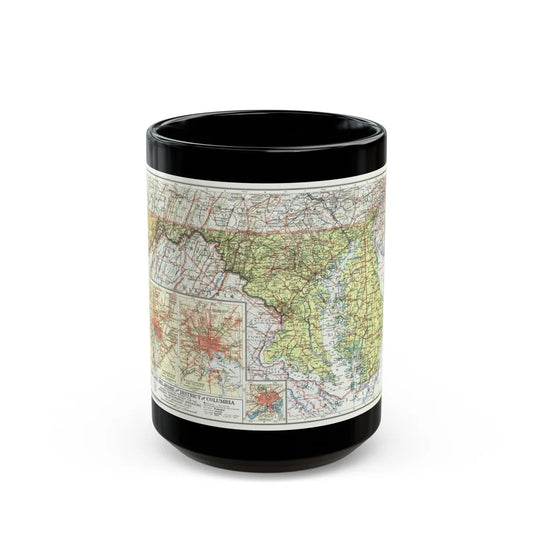 USA - Maryland, Delaware (1927) (Map) Black Coffee Mug-15oz-Go Mug Yourself