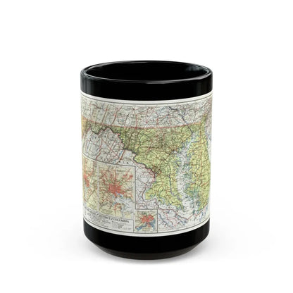 USA - Maryland, Delaware (1927) (Map) Black Coffee Mug 15oz - Go Mug Yourself