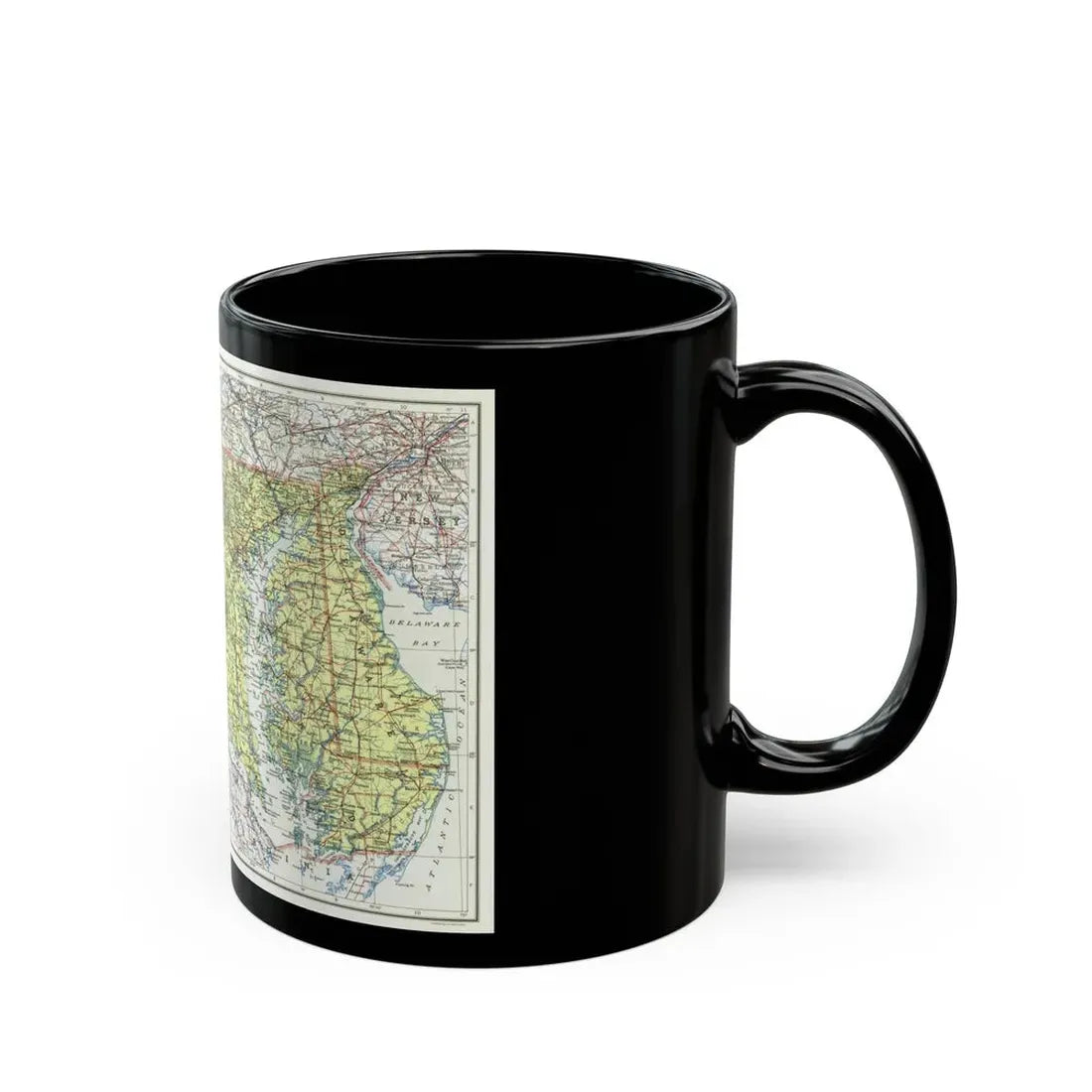 USA - Maryland, Delaware (1927) (Map) Black Coffee Mug - Go Mug Yourself