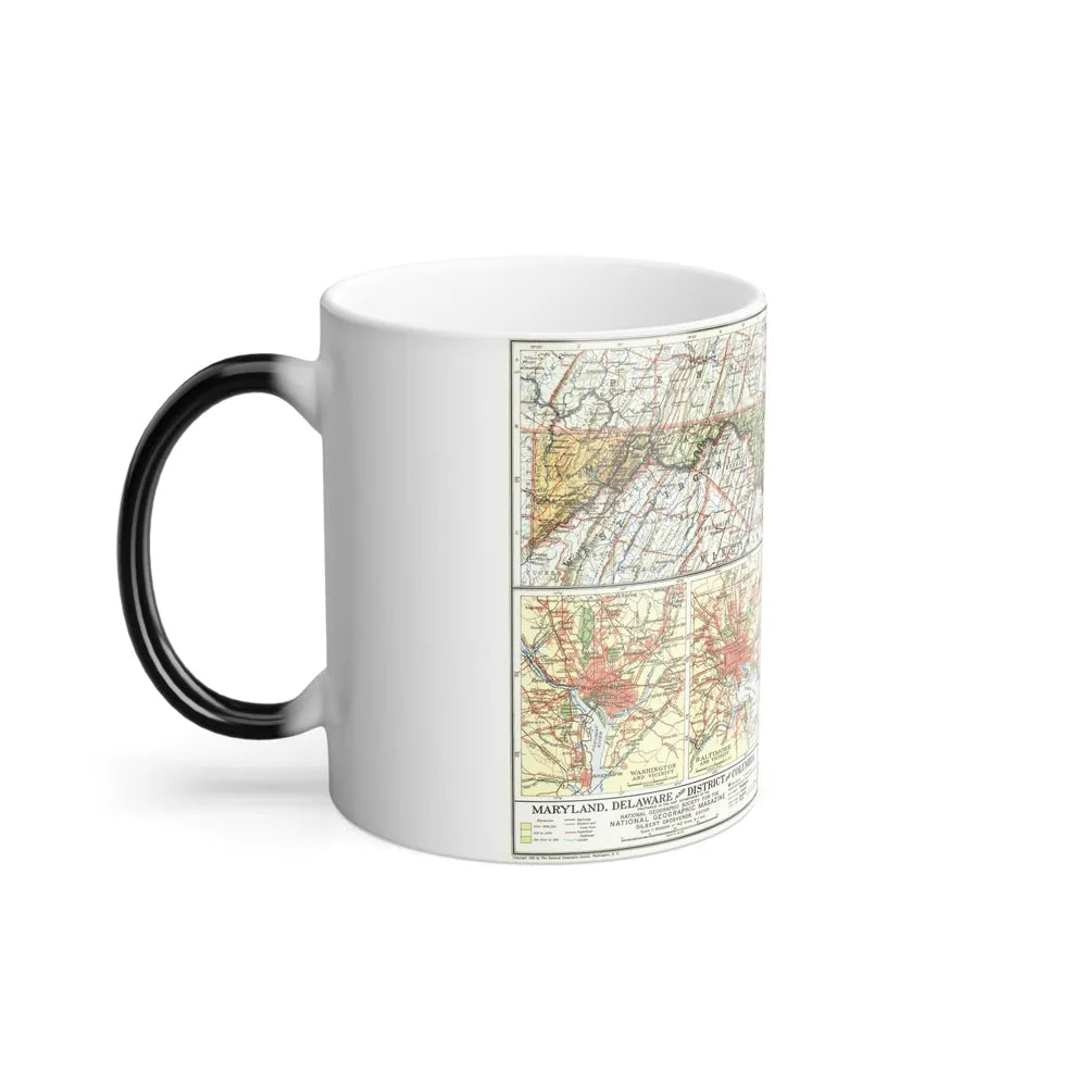 USA - Maryland, Delaware (1927) (Map) Color Changing Mug 11oz-Go Mug Yourself