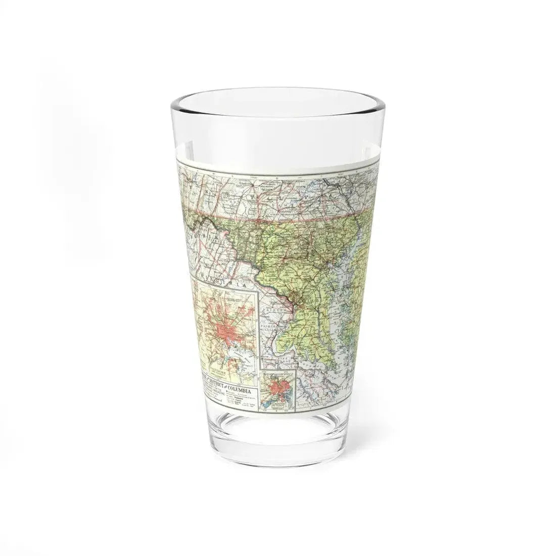 USA - Maryland, Delaware (1927) (Map) Pint Glass 16oz - Go Mug Yourself