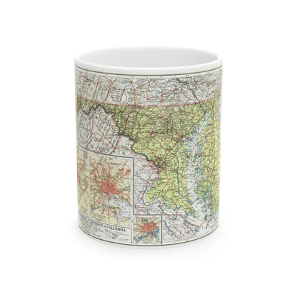 USA - Maryland, Delaware (1927) (Map) White Coffee Mug-11oz-Go Mug Yourself