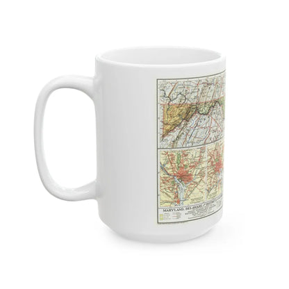 USA - Maryland, Delaware (1927) (Map) White Coffee Mug-Go Mug Yourself