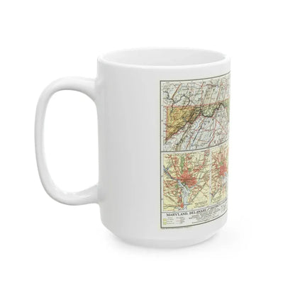 USA - Maryland, Delaware (1927) (Map) White Coffee Mug - Go Mug Yourself