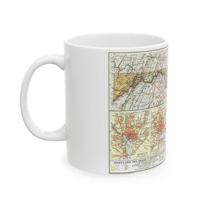 USA - Maryland, Delaware (1927) (Map) White Coffee Mug-Go Mug Yourself