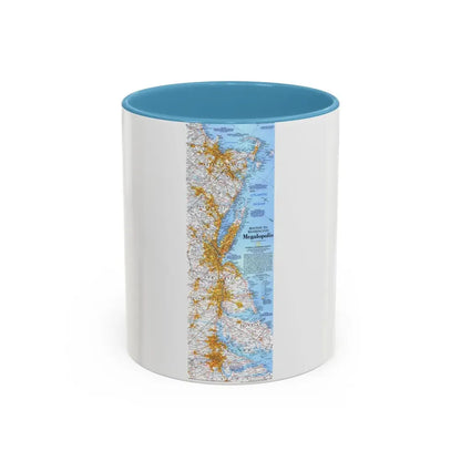 USA - Megalopolis- Boston to Washington (1994) (Map) Accent Coffee Mug 11oz Light Blue - Go Mug Yourself