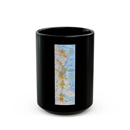 USA - Megalopolis- Boston to Washington (1994) (Map) Black Coffee Mug 15oz - Go Mug Yourself