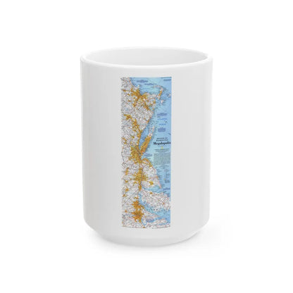 USA - Megalopolis- Boston to Washington (1994) (Map) White Coffee Mug-15oz-Go Mug Yourself