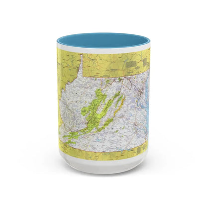 USA - Mid-Atlantic States 1 (1976) (Map) Accent Coffee Mug 15oz Light Blue - Go Mug Yourself