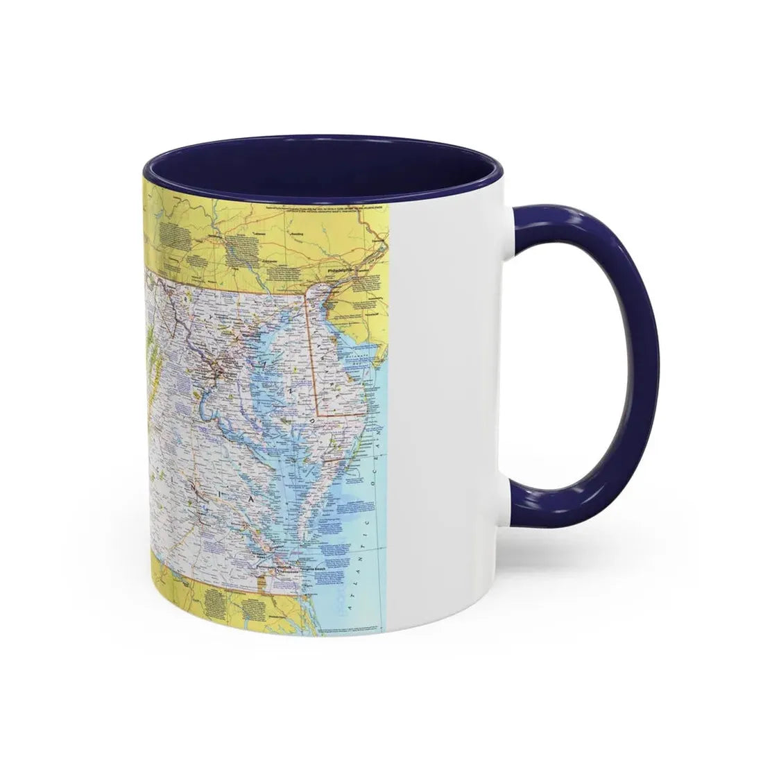 USA - Mid-Atlantic States 1 (1976) (Map) Accent Coffee Mug - Go Mug Yourself