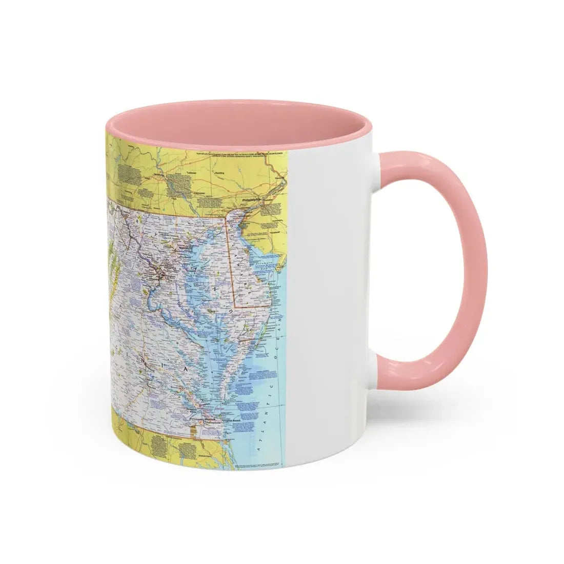 USA - Mid-Atlantic States 1 (1976) (Map) Accent Coffee Mug - Go Mug Yourself