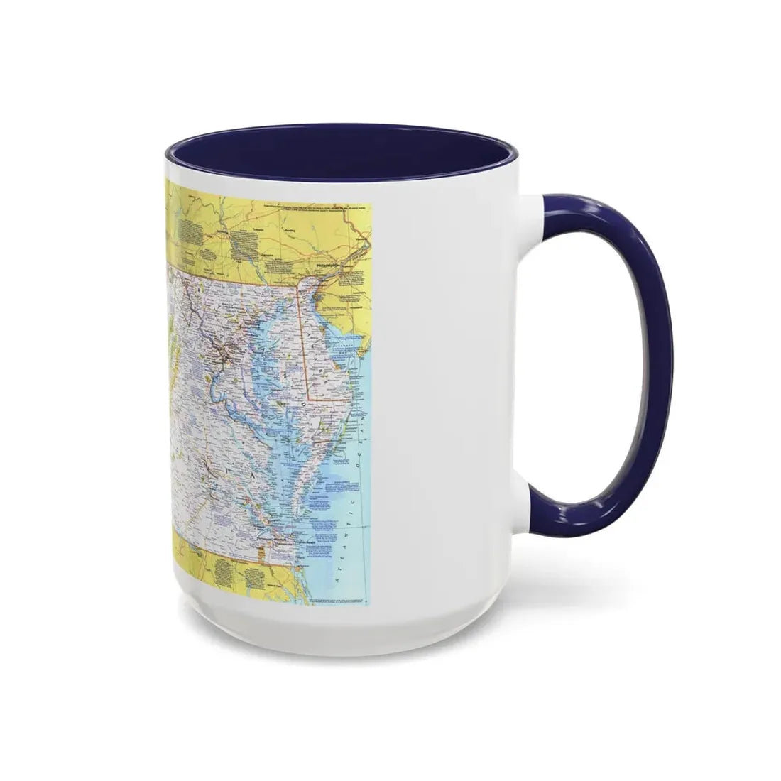 USA - Mid-Atlantic States 1 (1976) (Map) Accent Coffee Mug - Go Mug Yourself