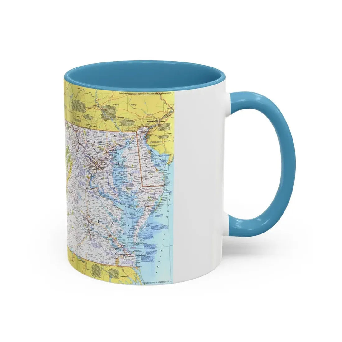 USA - Mid-Atlantic States 1 (1976) (Map) Accent Coffee Mug - Go Mug Yourself