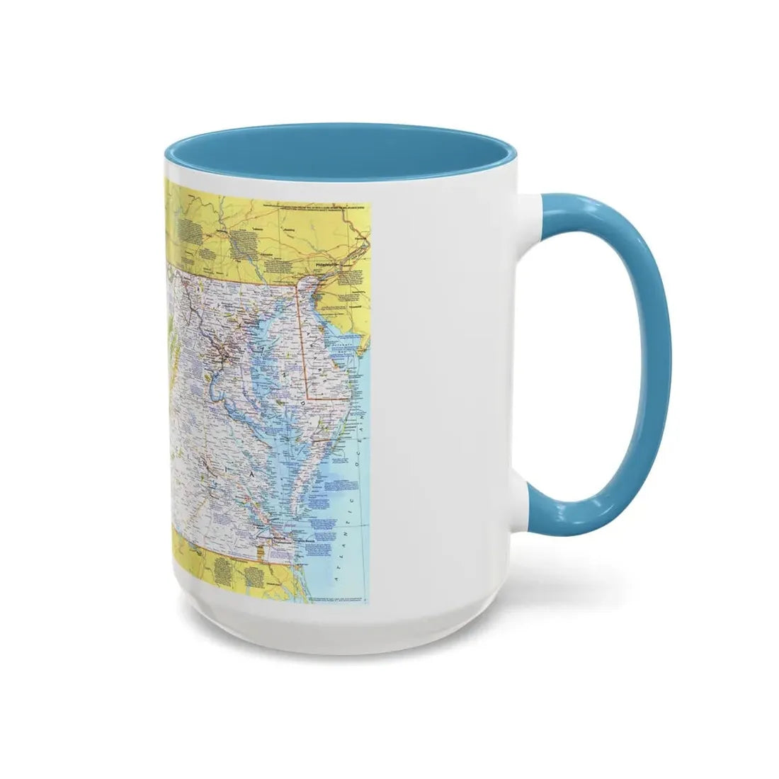 USA - Mid-Atlantic States 1 (1976) (Map) Accent Coffee Mug - Go Mug Yourself
