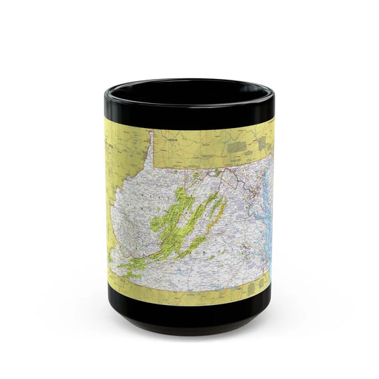 USA - Mid-Atlantic States 1 (1976) (Map) Black Coffee Mug-15oz-Go Mug Yourself