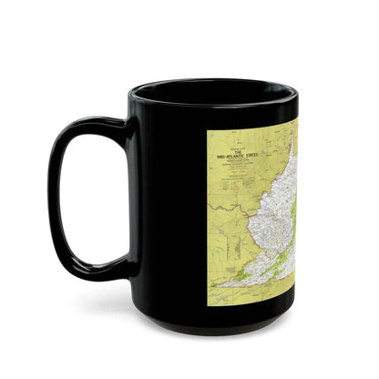 USA - Mid-Atlantic States 1 (1976) (Map) Black Coffee Mug - Go Mug Yourself