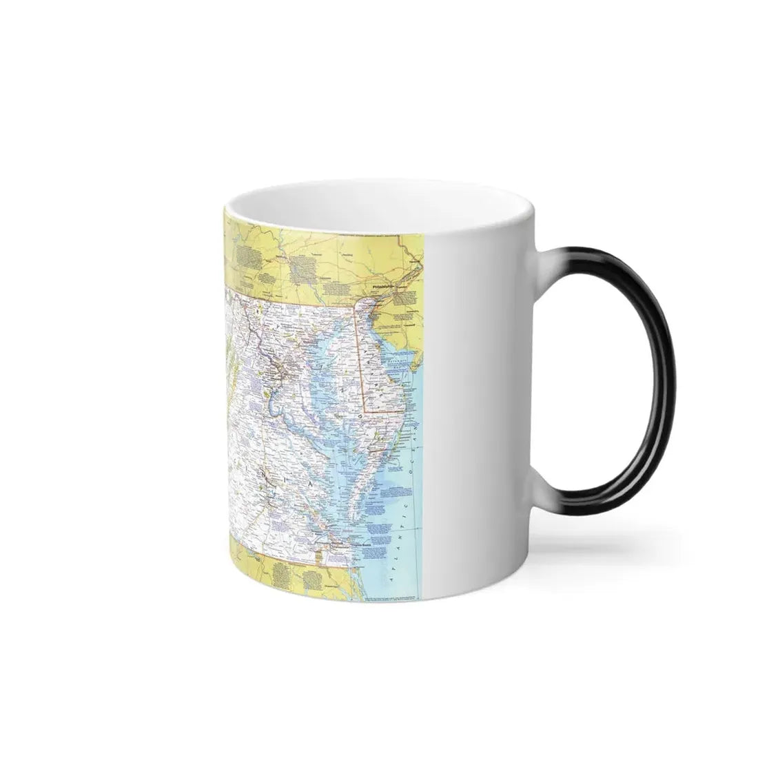 USA - Mid-Atlantic States 1 (1976) (Map) Color Changing Mug 11oz - Go Mug Yourself