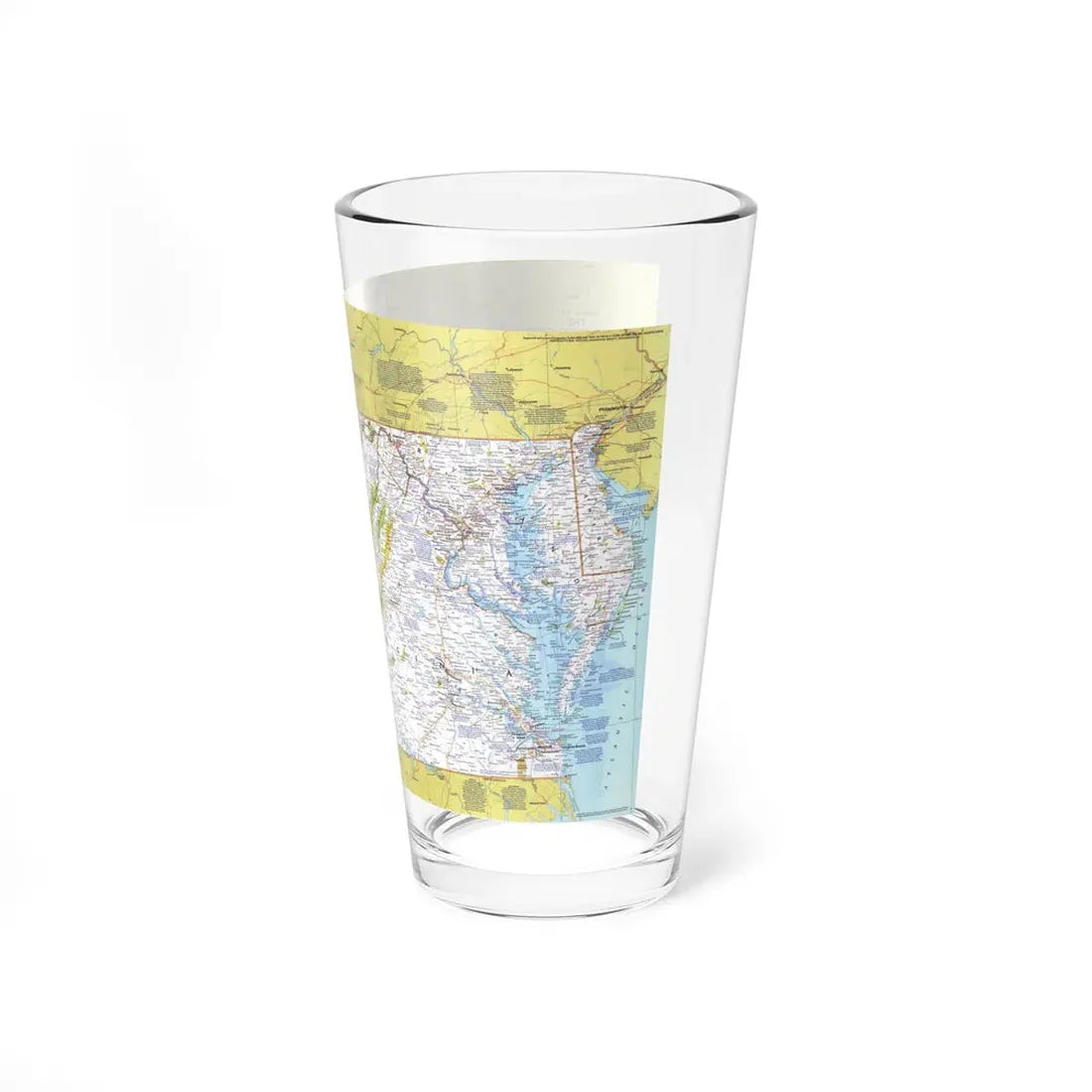 USA - Mid-Atlantic States 1 (1976) (Map) Pint Glass 16oz - Go Mug Yourself