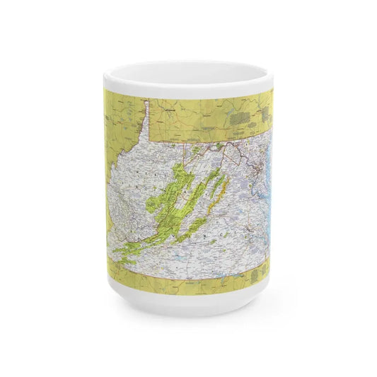 USA - Mid-Atlantic States 1 (1976) (Map) White Coffee Mug 15oz - Go Mug Yourself
