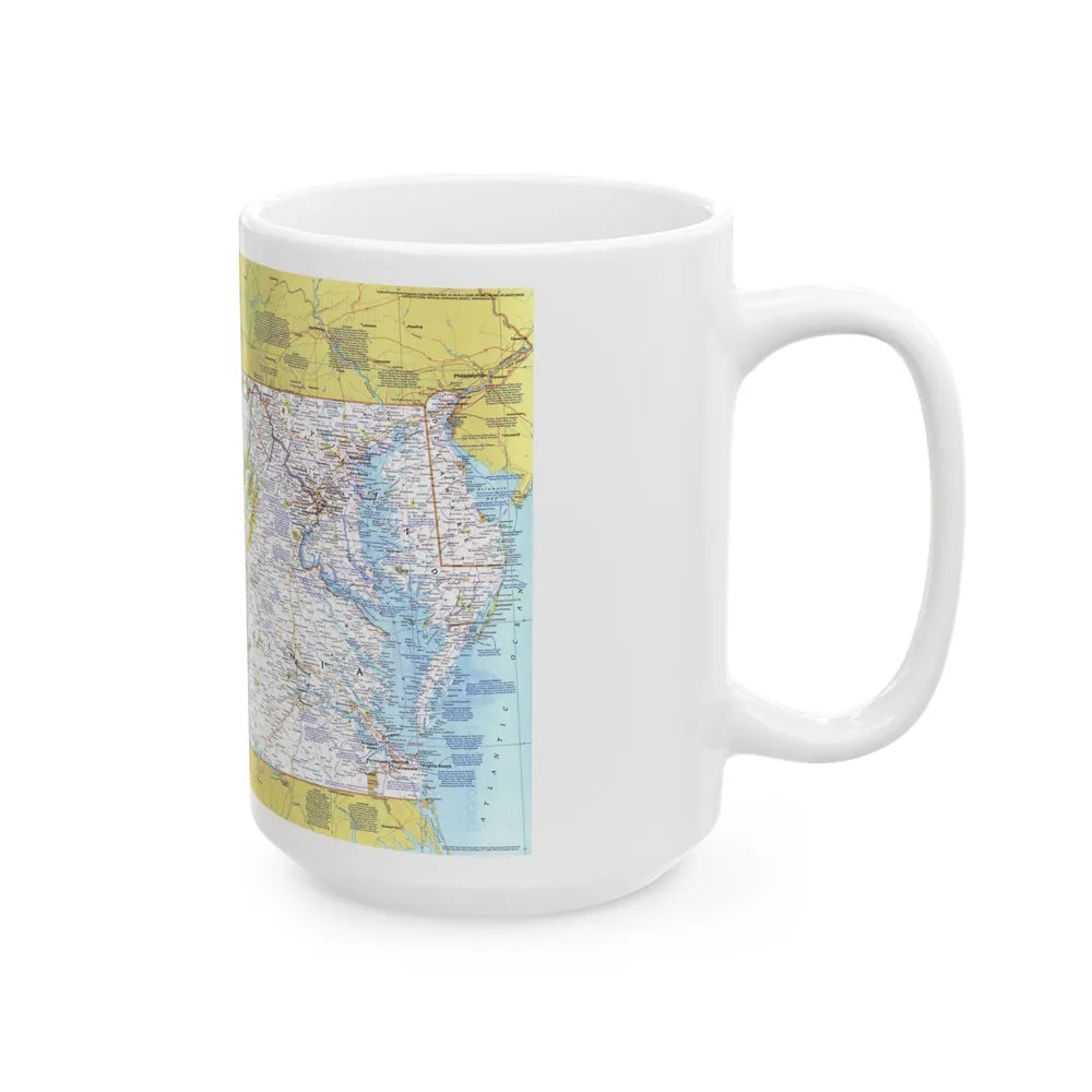 USA - Mid-Atlantic States 1 (1976) (Map) White Coffee Mug-Go Mug Yourself