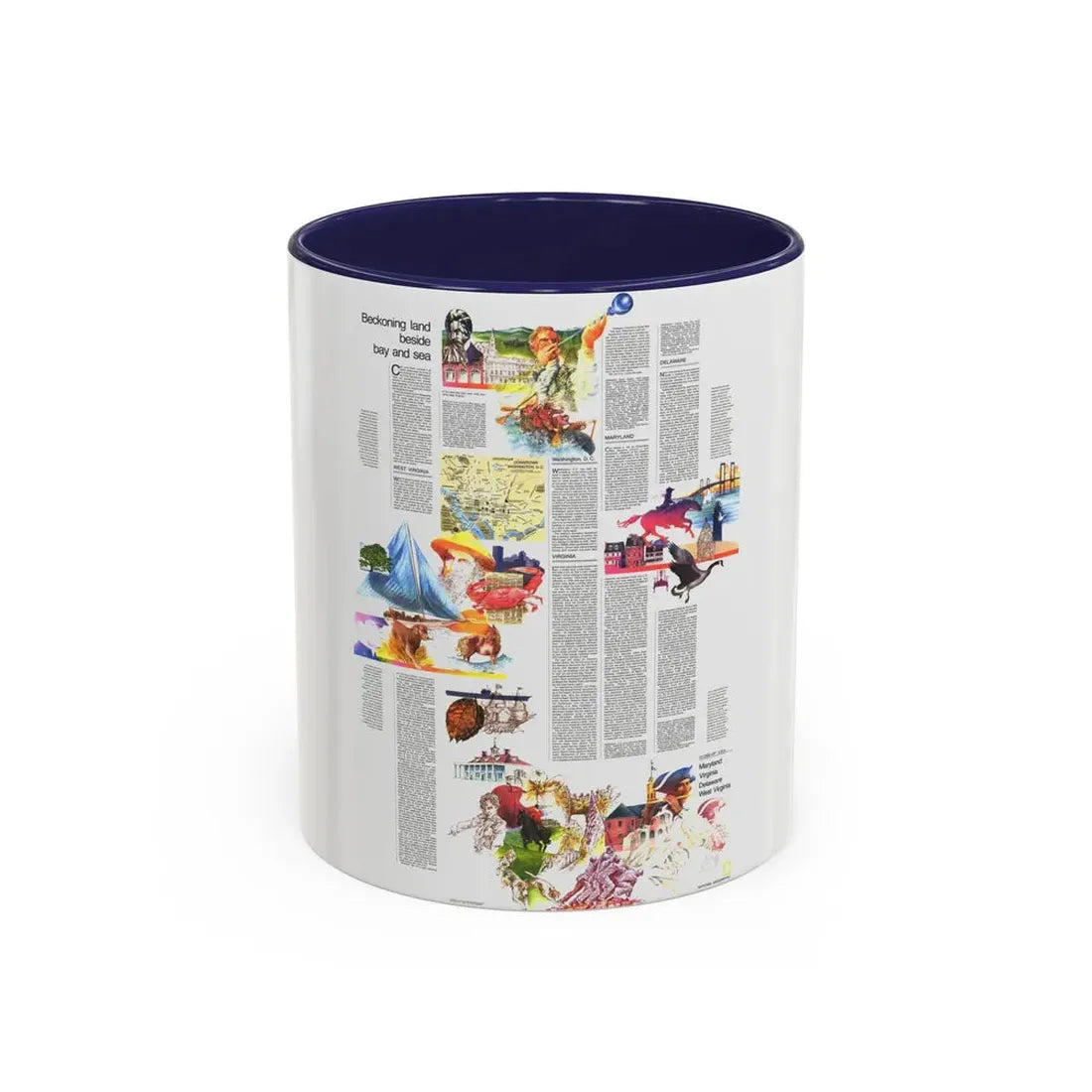 USA - Mid-Atlantic States 2 (1976) (Map) Accent Coffee Mug 11oz Navy - Go Mug Yourself
