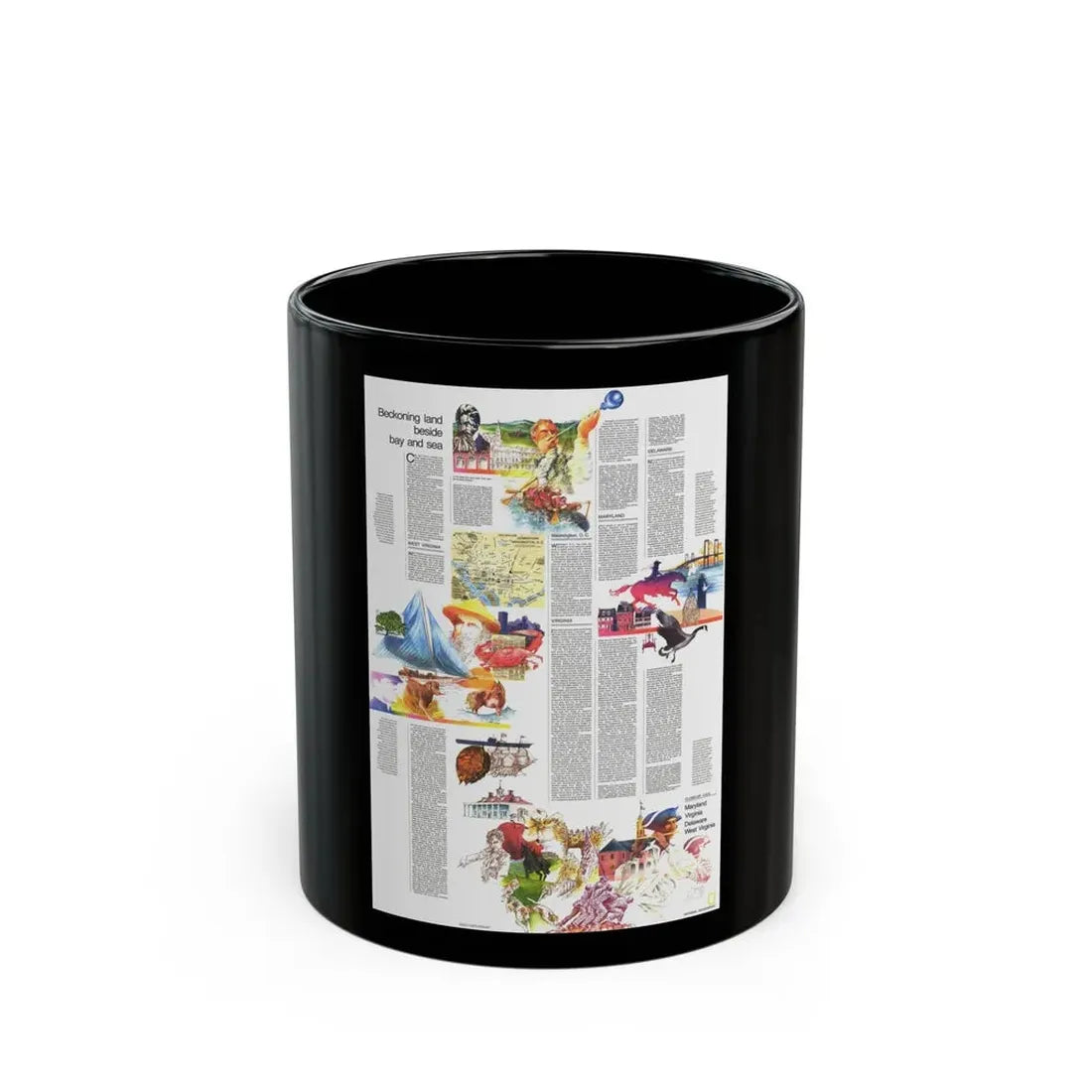 USA - Mid-Atlantic States 2 (1976) (Map) Black Coffee Mug 11oz - Go Mug Yourself