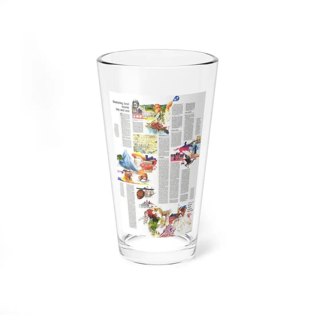 USA - Mid-Atlantic States 2 (1976) (Map) Pint Glass 16oz 16oz - Go Mug Yourself