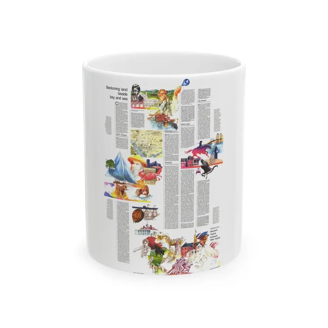 USA - Mid-Atlantic States 2 (1976) (Map) White Coffee Mug 11oz - Go Mug Yourself