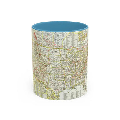 USA - National Parks and Historic Sites 1 (1958) (Map) Accent Coffee Mug 11oz Light Blue - Go Mug Yourself