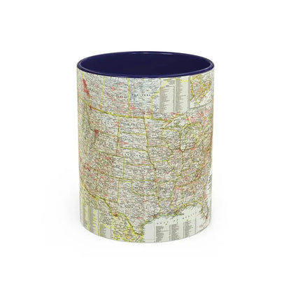 USA - National Parks and Historic Sites 1 (1958) (Map) Accent Coffee Mug 11oz Navy - Go Mug Yourself