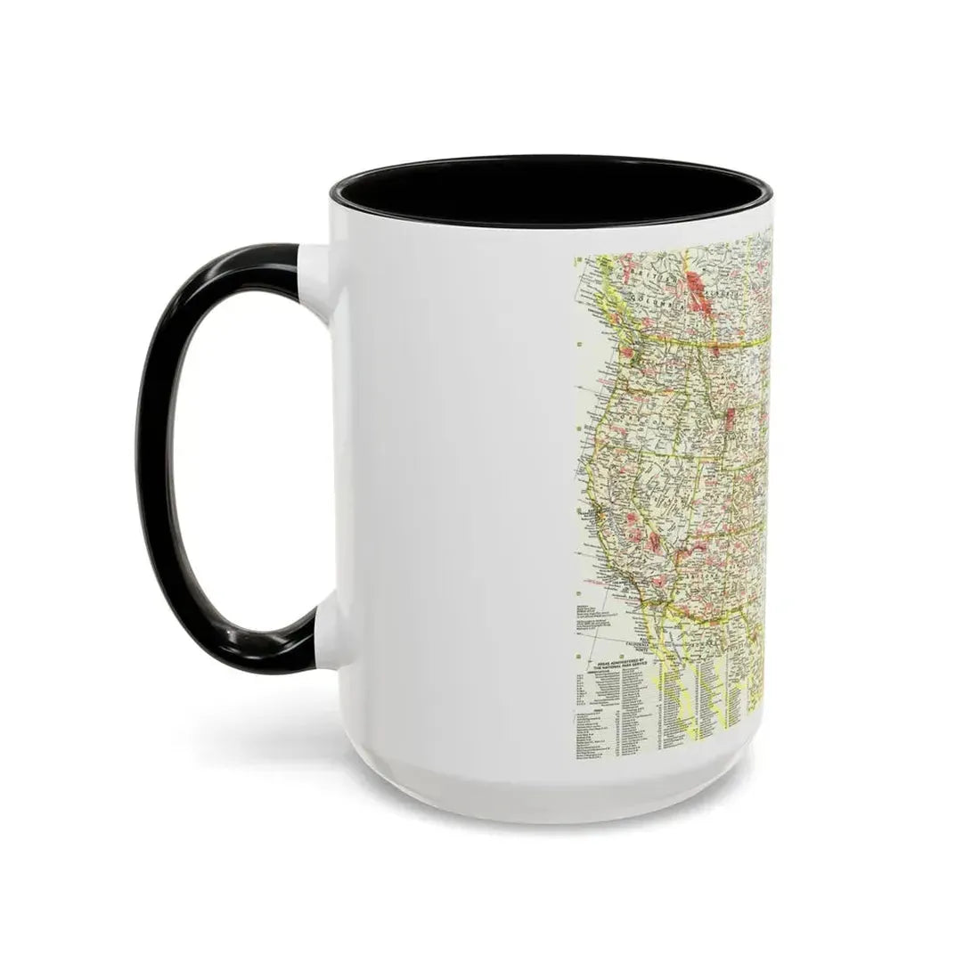 USA - National Parks and Historic Sites 1 (1958) (Map) Accent Coffee Mug - Go Mug Yourself
