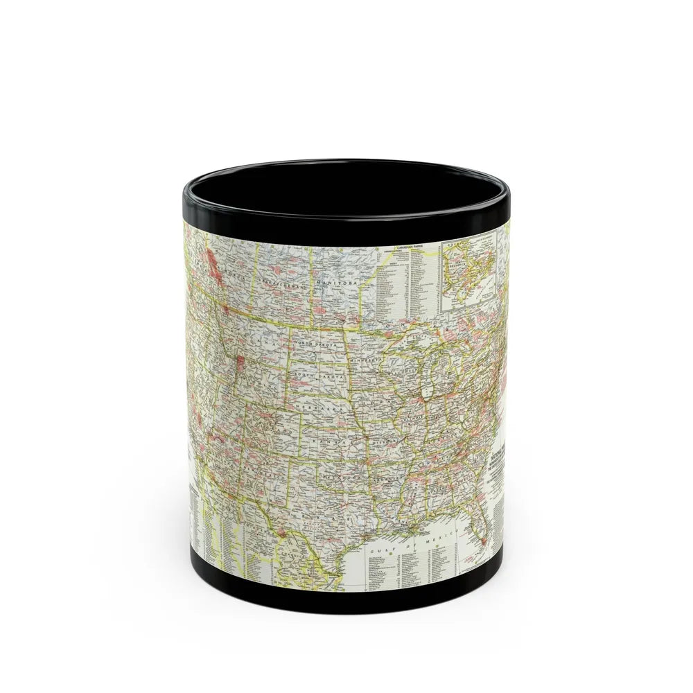 USA - National Parks and Historic Sites 1 (1958) (Map) Black Coffee Mug-11oz-Go Mug Yourself