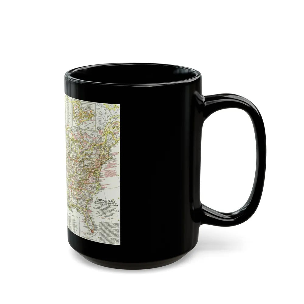 USA - National Parks and Historic Sites 1 (1958) (Map) Black Coffee Mug-Go Mug Yourself