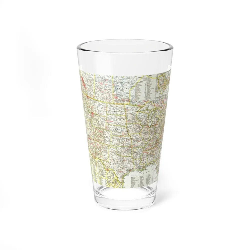 USA - National Parks and Historic Sites 1 (1958) (Map) Pint Glass 16oz-16oz-Go Mug Yourself