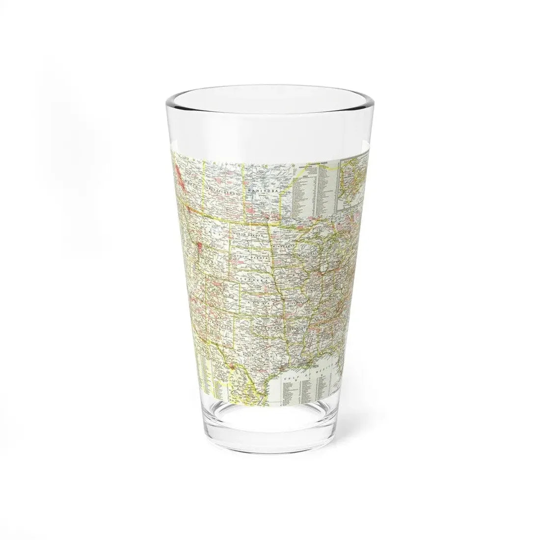 USA - National Parks and Historic Sites 1 (1958) (Map) Pint Glass 16oz 16oz - Go Mug Yourself