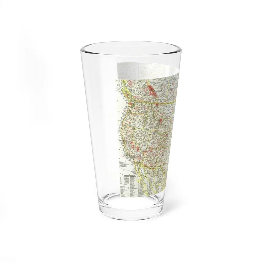 USA - National Parks and Historic Sites 1 (1958) (Map) Pint Glass 16oz-Go Mug Yourself