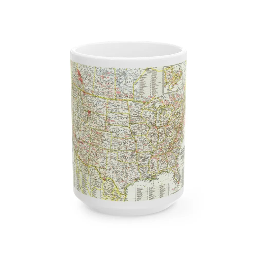 USA - National Parks and Historic Sites 1 (1958) (Map) White Coffee Mug-15oz-Go Mug Yourself