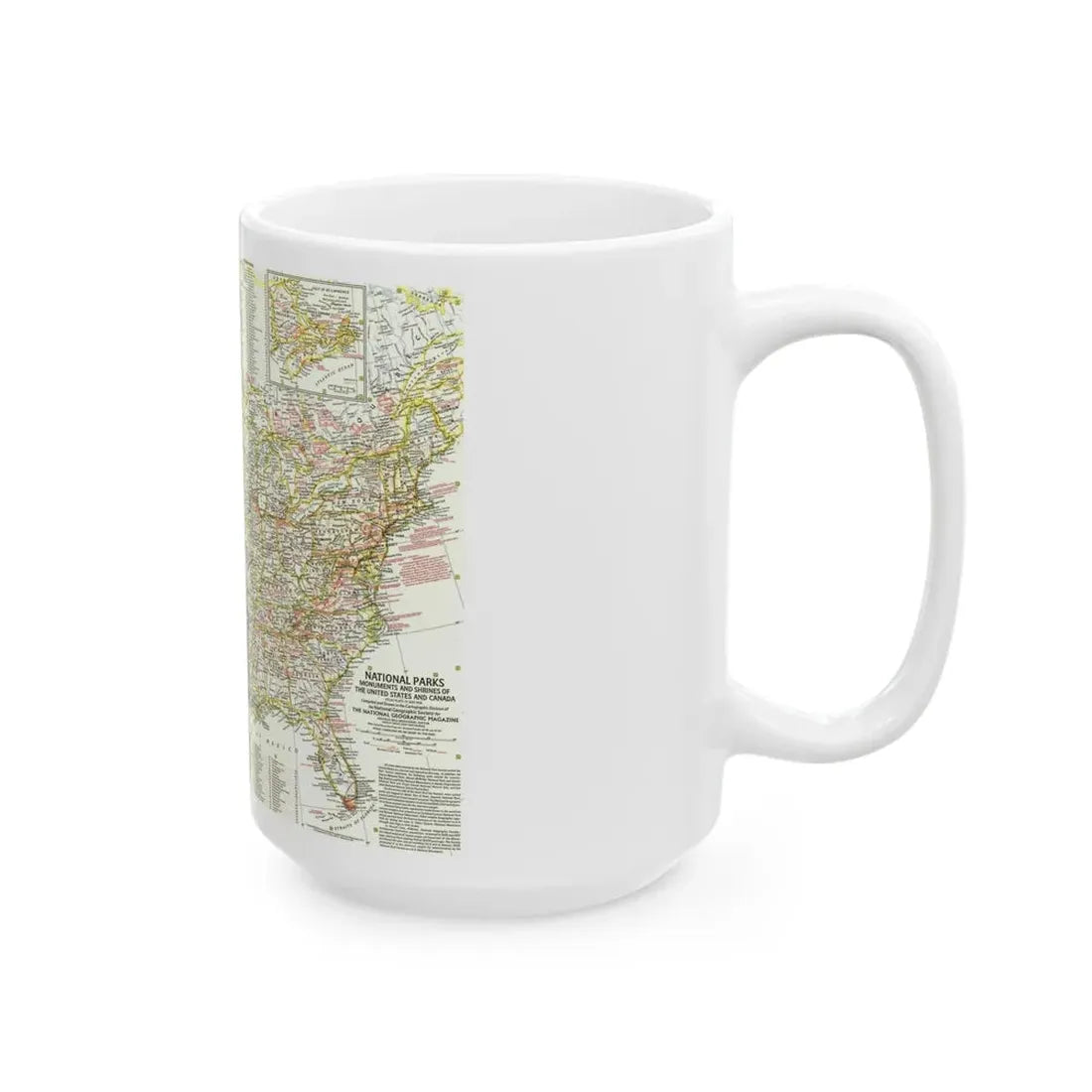 USA - National Parks and Historic Sites 1 (1958) (Map) White Coffee Mug - Go Mug Yourself