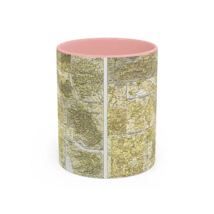 USA - National Parks and Historic Sites 2 (1958) (Map) Accent Coffee Mug 11oz Pink - Go Mug Yourself
