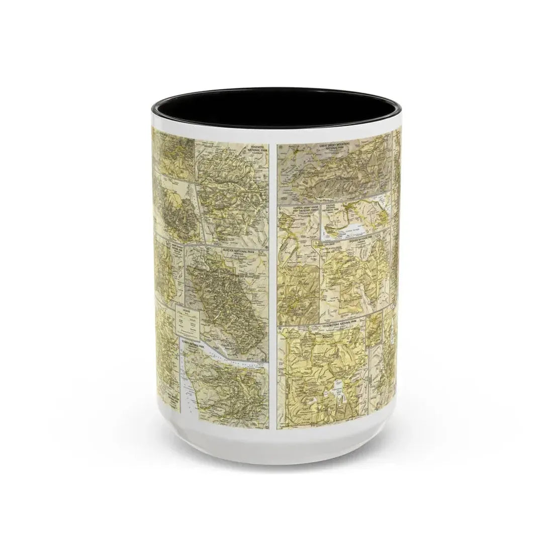 USA - National Parks and Historic Sites 2 (1958) (Map) Accent Coffee Mug 15oz Black - Go Mug Yourself