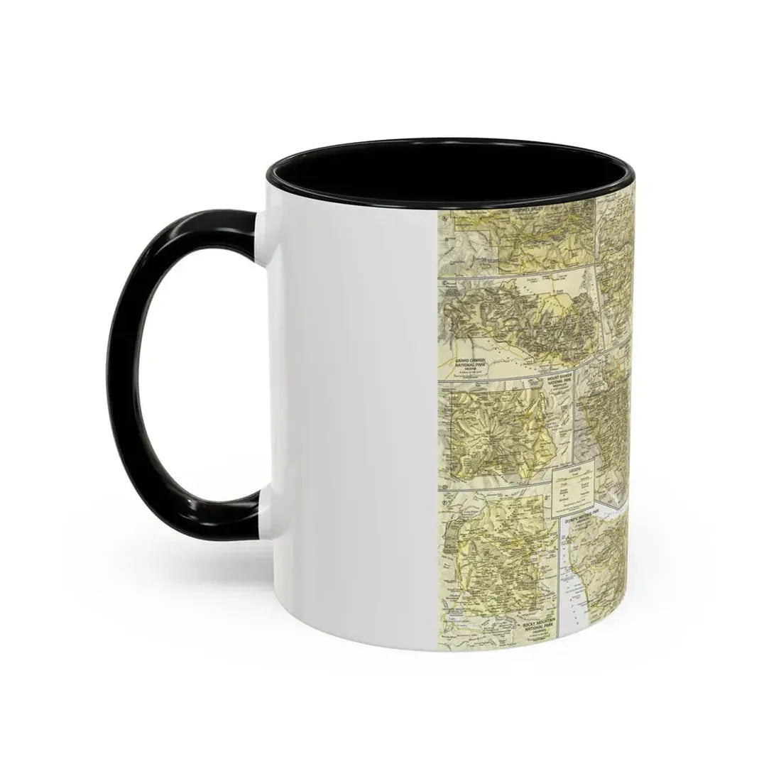 USA - National Parks and Historic Sites 2 (1958) (Map) Accent Coffee Mug - Go Mug Yourself