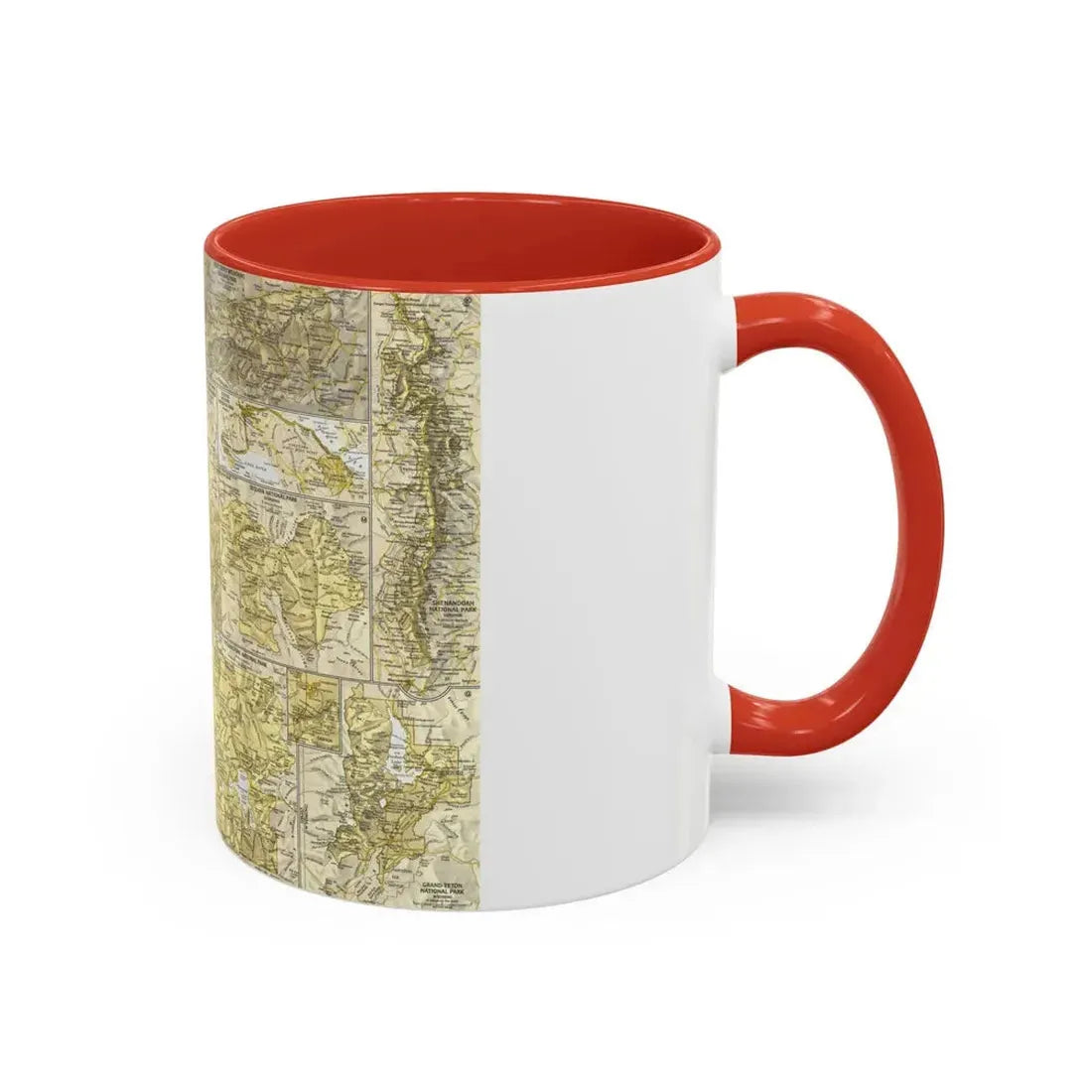 USA - National Parks and Historic Sites 2 (1958) (Map) Accent Coffee Mug - Go Mug Yourself