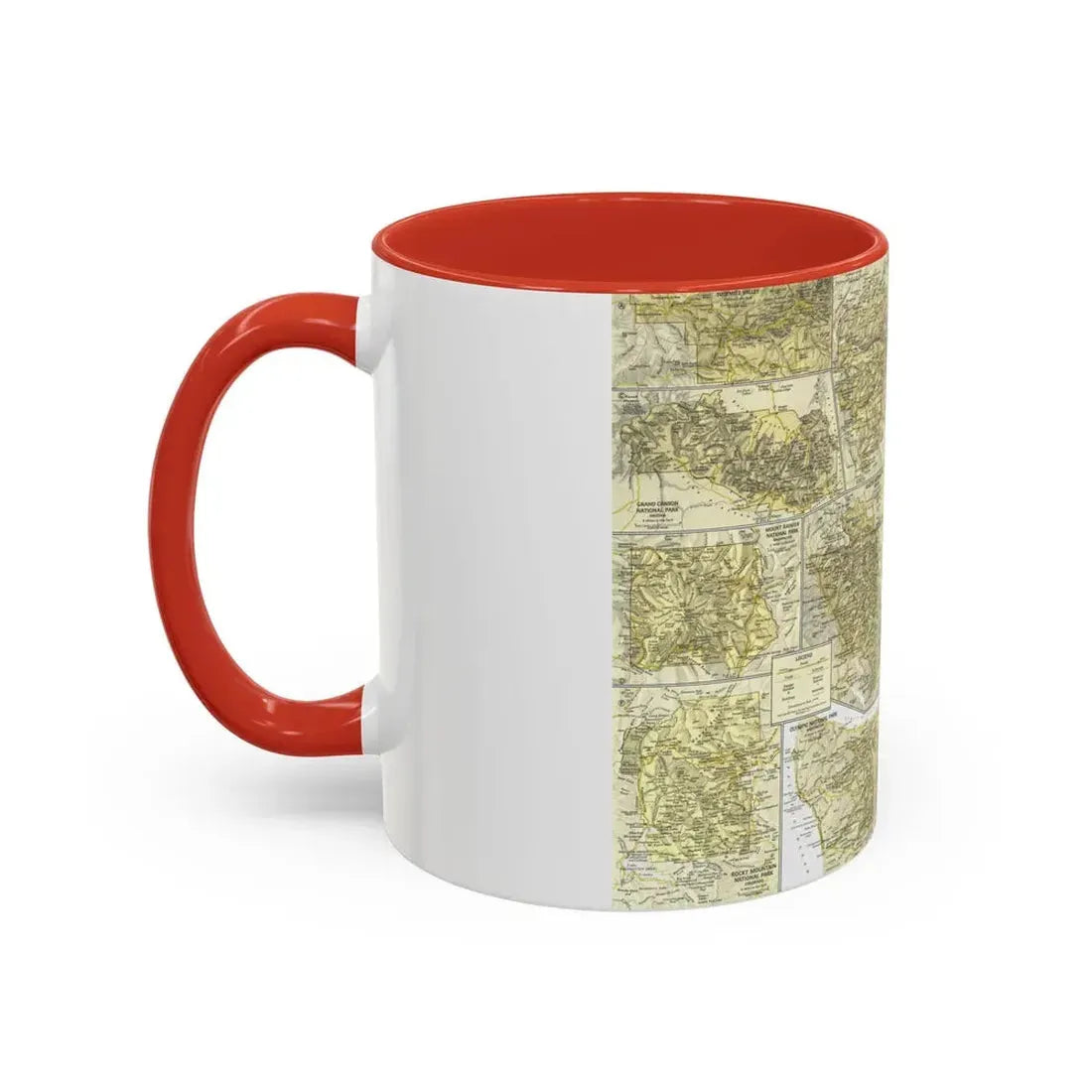 USA - National Parks and Historic Sites 2 (1958) (Map) Accent Coffee Mug - Go Mug Yourself